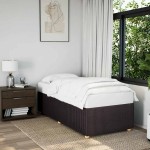 vidaXL Cadru de pat fără saltea, maro închis, 100x200 cm, textil vidaXL Cadru de pat fără saltea, maro închis, 100x200 cm, textil