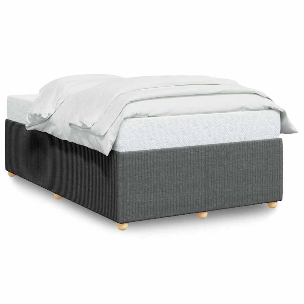 vidaXL Cadru de pat fără saltea gri închis 120x190 cm țesătură