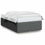 vidaXL Cadru de pat fără saltea gri închis 120x190 cm țesătură