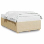 vidaXL Cadru de pat fără saltea cremă 120x190 cm țesătură