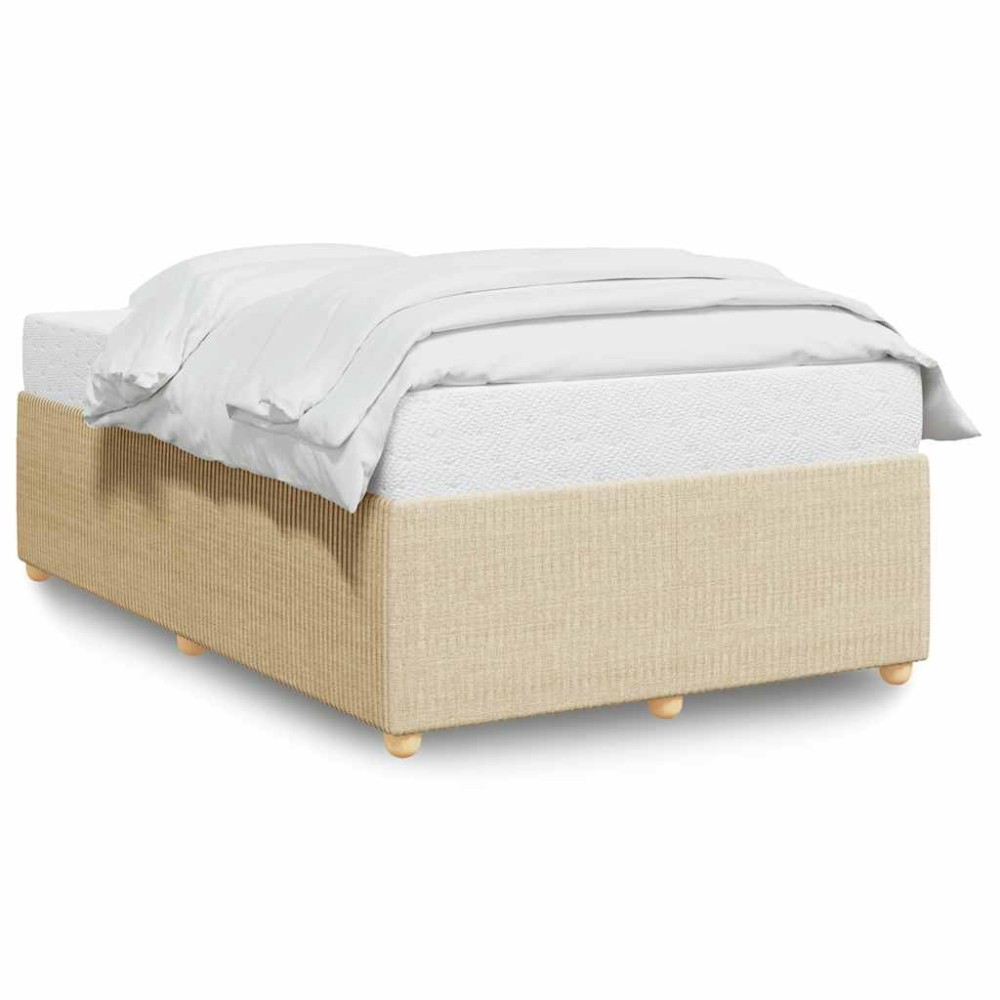 vidaXL Cadru de pat fără saltea, crem, 120x200 cm, textil