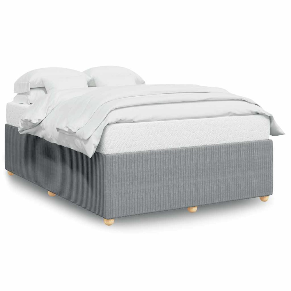 vidaXL Cadru de pat fără saltea, gri deschis, 140x190 cm, textil