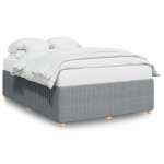 vidaXL Cadru de pat fără saltea, gri deschis, 140x190 cm, textil