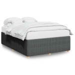 vidaXL Cadru de pat fără saltea, gri închis, 140x190 cm, textil
