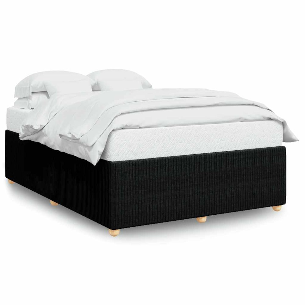 vidaXL Cadru de pat fără saltea, negru, 140x190 cm, textil