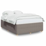 vidaXL Cadru de pat fără saltea, gri taupe, 140x190 cm, textil vidaXL Cadru de pat fără saltea, gri taupe, 140x190 cm, textil