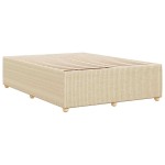 vidaXL Cadru de pat fără saltea, crem, 140x190 cm, textil