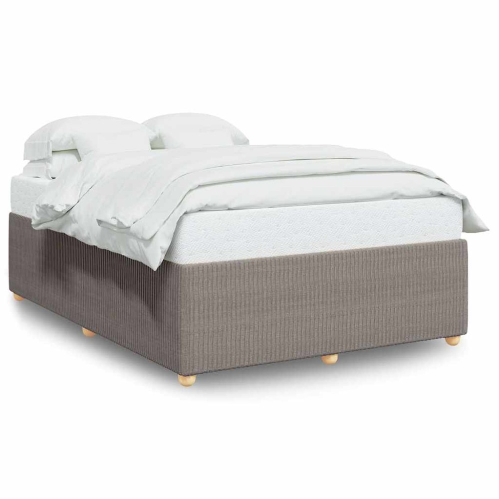 vidaXL Cadru de pat fără saltea, gri taupe, 140x200 cm, textil