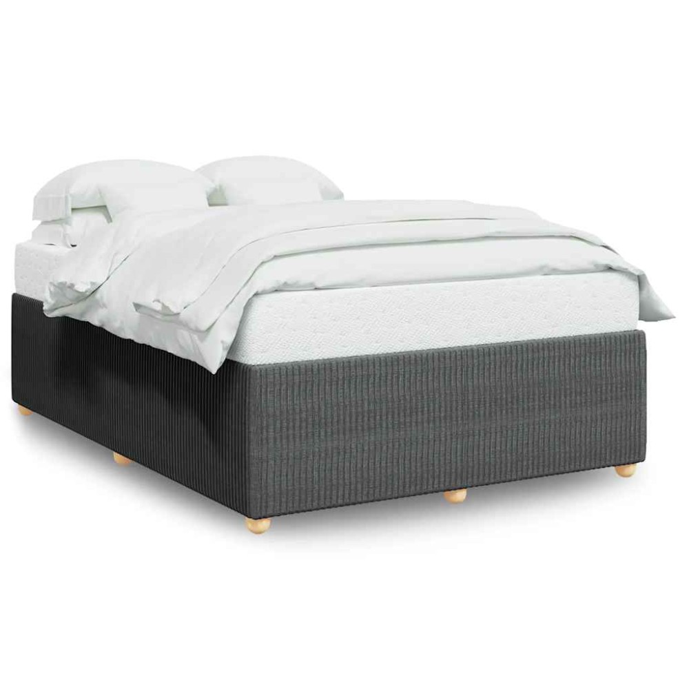 vidaXL Cadru de pat fără saltea, gri închis, 160x200 cm, textil