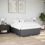 vidaXL Cadru de pat fără saltea, gri închis, 160x200 cm, textil