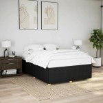 vidaXL Cadru de pat fără saltea, negru, 160x200 cm, textil vidaXL Cadru de pat fără saltea, negru, 160x200 cm, textil