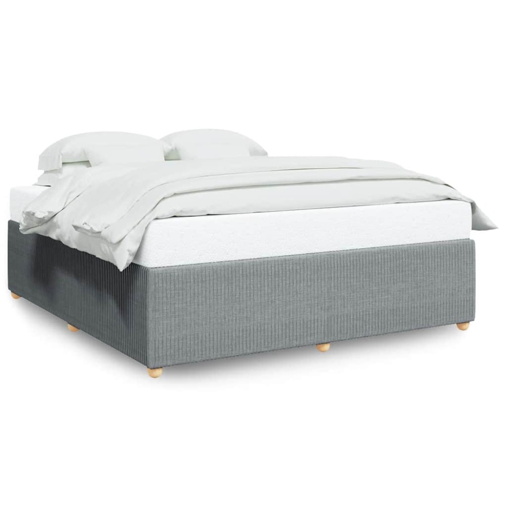 vidaXL Cadru de pat fără saltea, gri deschis, 180x200 cm, textil