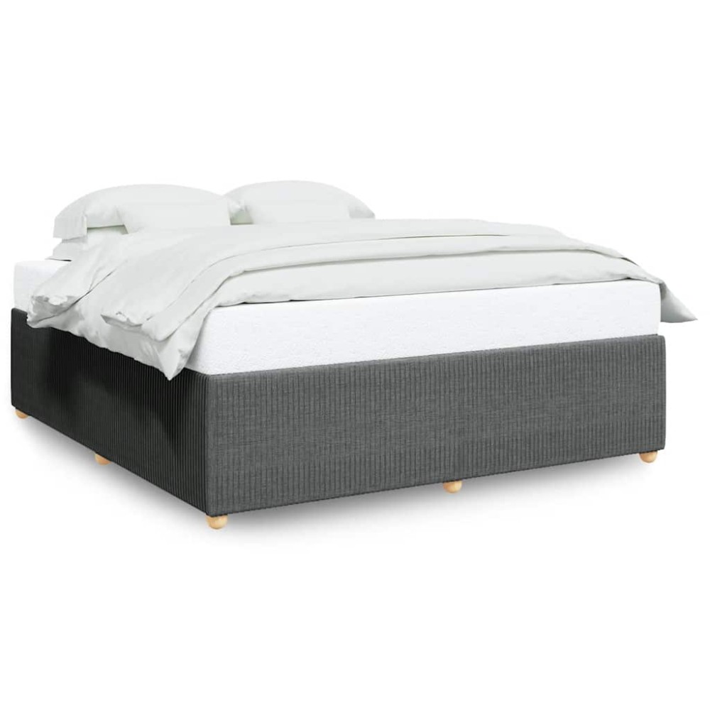vidaXL Cadru de pat fără saltea, gri închis, 180x200 cm, textil