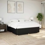 vidaXL Cadru de pat fără saltea, negru, 180x200 cm, textil vidaXL Cadru de pat fără saltea, negru, 180x200 cm, textil