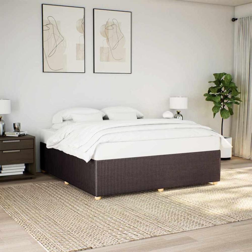 vidaXL Cadru de pat fără saltea, maro închis, 180x200 cm, textil
