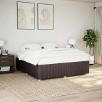 vidaXL Cadru de pat fără saltea, maro închis, 180x200 cm, textil vidaXL Cadru de pat fără saltea, maro închis, 180x200 cm, textil