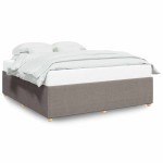 vidaXL Cadru de pat fără saltea, gri taupe, 180x200 cm, textil vidaXL Cadru de pat fără saltea, gri taupe, 180x200 cm, textil