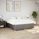 vidaXL Cadru de pat fără saltea, gri taupe, 180x200 cm, textil vidaXL Cadru de pat fără saltea, gri taupe, 180x200 cm, textil