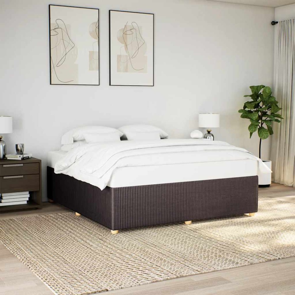 vidaXL Cadru de pat fără saltea, maro închis, 200x200 cm, textil