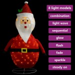 vidaXL Figurină Moș Crăciun decorativă, cu LED, 120 cm, țesătură lux vidaXL Figurină Moș Crăciun decorativă, cu LED, 120 cm, țesătură lux