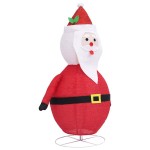 vidaXL Figurină Moș Crăciun decorativă, cu LED, 120 cm, țesătură lux vidaXL Figurină Moș Crăciun decorativă, cu LED, 120 cm, țesătură lux