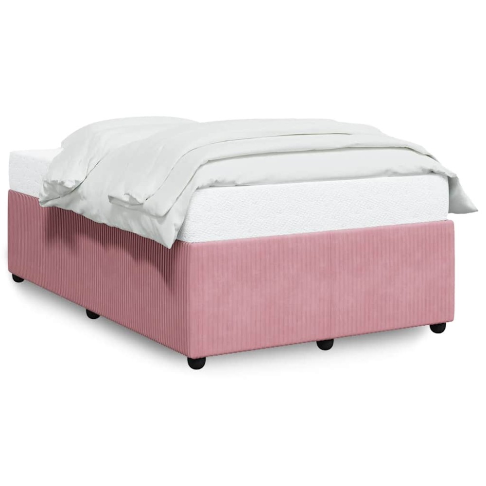 vidaXL Cadru de pat fără saltea roz 120x190 cm catifea