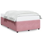 vidaXL Cadru de pat fără saltea roz 120x190 cm catifea vidaXL Cadru de pat fără saltea roz 120x190 cm catifea