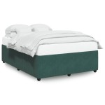 vidaXL Cadru de pat fără saltea, verde închis, 140x190 cm, catifea vidaXL Cadru de pat fără saltea, verde închis, 140x190 cm, catifea