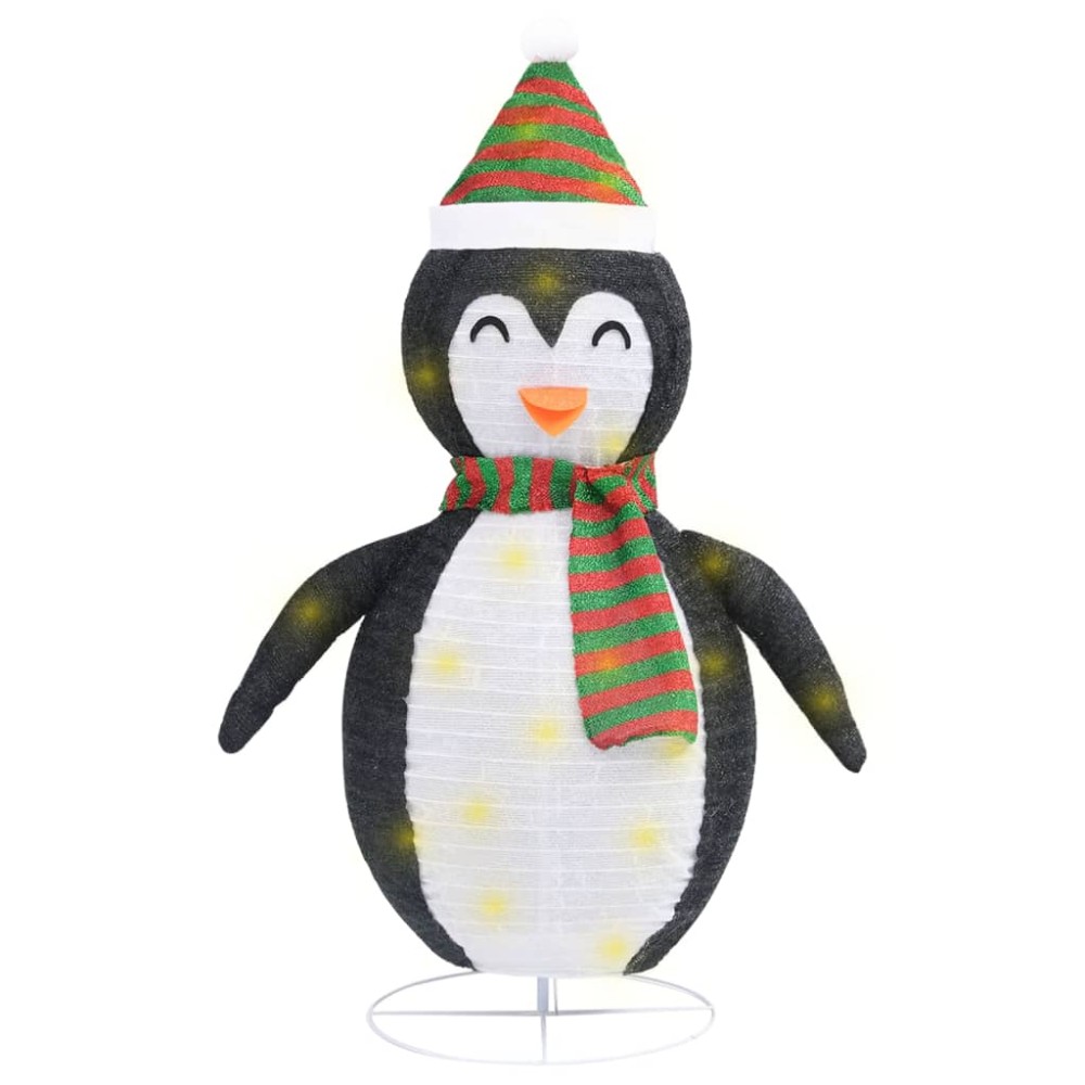 vidaXL Figurină pinguin decorativă Crăciun, LED, 120 cm, țesătură lux