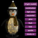 vidaXL Figurină pinguin decorativă Crăciun, LED, 120 cm, țesătură lux