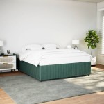 vidaXL Cadru de pat fără saltea, verde închis, 180x200 cm, catifea vidaXL Cadru de pat fără saltea, verde închis, 180x200 cm, catifea