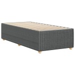 vidaXL Cadru de pat de o persoană, gri închis, textil