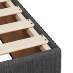 vidaXL Cadru de pat de o persoană, gri închis, textil