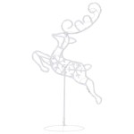 vidaXL Reni și sanie de Crăciun, alb rece, 260x21x87 cm, acril