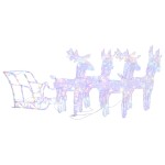 vidaXL Decorațiune de Crăciun cu reni și sanie, 280x28x55, acril