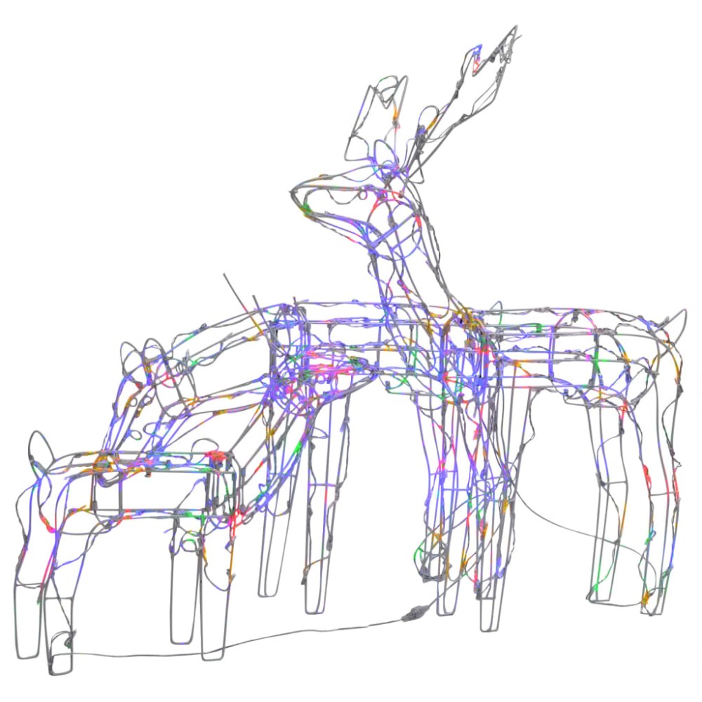 vidaXL Instalație de lumini de Crăciun cu reni, 3 piese, 229 LED-uri