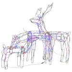 vidaXL Instalație de lumini de Crăciun cu reni, 3 piese, 229 LED-uri