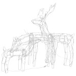 vidaXL Instalație de lumini de Crăciun cu reni, 3 piese, 229 LED-uri