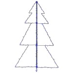 vidaXL Brad Crăciun conic, 78x120 cm, 160 LED-uri, interior & exterior