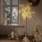 vidaXL Pom de Crăciun, 140 LED-uri, alb cald, 1,5 m, salcie, int./ext.