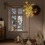 vidaXL Pom Crăciun 200 LED-uri alb cald 2,2 m salcie interior/exterior vidaXL Pom Crăciun 200 LED-uri alb cald 2,2 m salcie interior/exterior