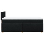 vidaXL Pat cu arcuri cu saltea, negru, de o persoană, textil vidaXL Pat cu arcuri cu saltea, negru, de o persoană, textil