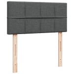 vidaXL Pat cu arcuri cu saltea, gri închis, de o persoană, textil vidaXL Pat cu arcuri cu saltea, gri închis, de o persoană, textil
