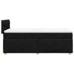 vidaXL Pat cu arcuri cu saltea, negru, de o persoană, textil vidaXL Pat cu arcuri cu saltea, negru, de o persoană, textil