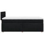 vidaXL Pat cu arcuri cu saltea, negru, de o persoană, textil vidaXL Pat cu arcuri cu saltea, negru, de o persoană, textil