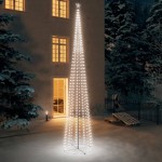 vidaXL Decorațiune brad Crăciun conic 752 LED-uri alb rece 160x500 cm vidaXL Decorațiune brad Crăciun conic 752 LED-uri alb rece 160x500 cm