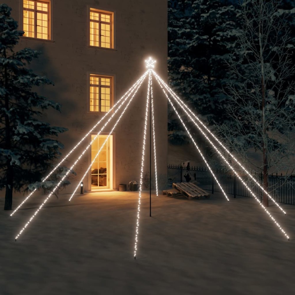 vidaXL Pom de Crăciun LED Interioară Exterior 800 LED-uri Alb Rece 5 m