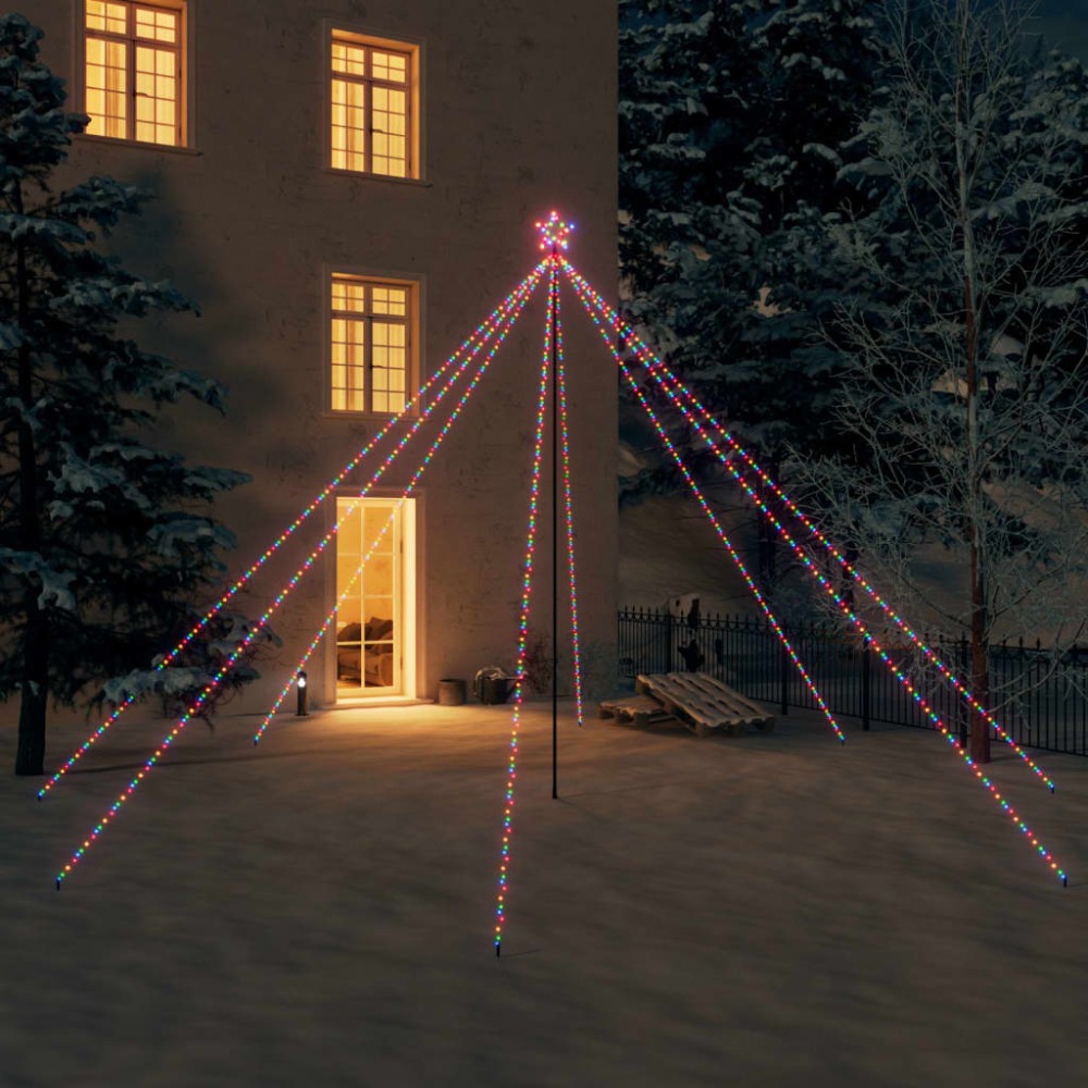 vidaXL Pom de Crăciun LED Interioară Exterior 800 LED-uri Colorate 5 m