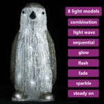 vidaXL Figurină pinguin de Crăciun cu LED 30cm acril interior/exterior vidaXL Figurină pinguin de Crăciun cu LED 30cm acril interior/exterior