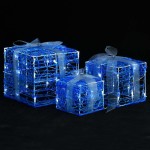 vidaXL Cutii cadou de Crăciun decorative, 3 buc., alb rece, acril vidaXL Cutii cadou de Crăciun decorative, 3 buc., alb rece, acril